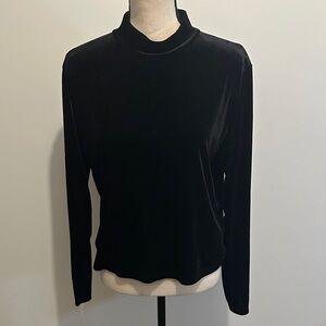 ACW Ardene Elegant Black Velvet Mock Neck Top